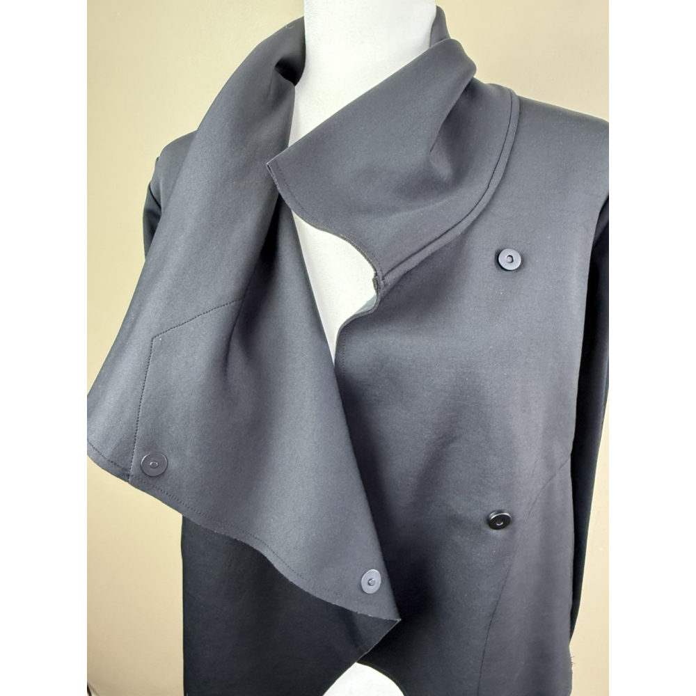 Alala Sophisticate Drape Black Jacket Medium Womens Athletic Workout Thumbholes - Picture 7 of 10
